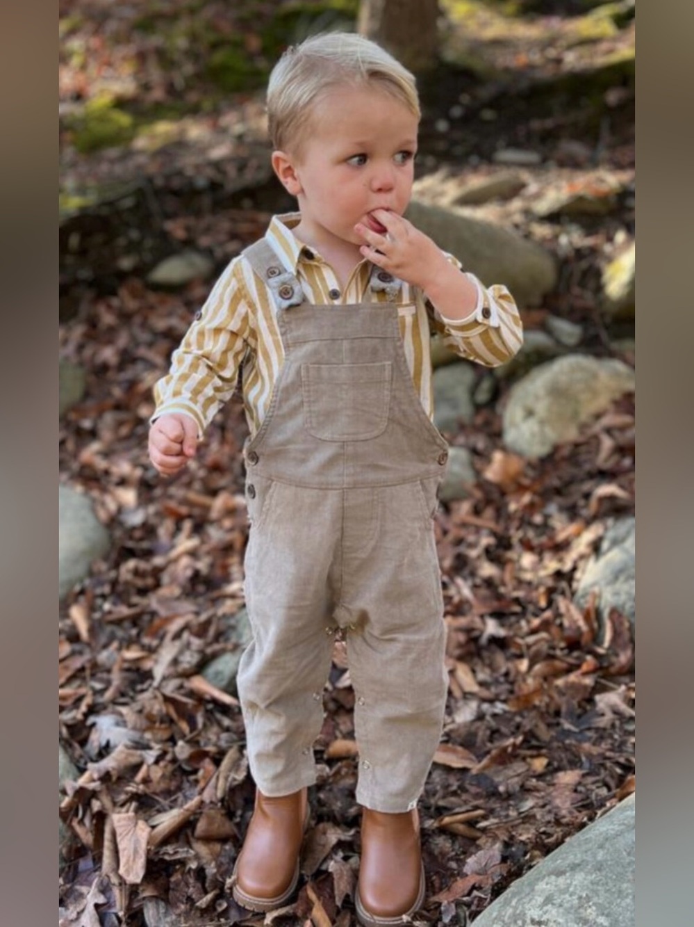 Me & Henry Tan Cord Overalls 12-18 mo NEW